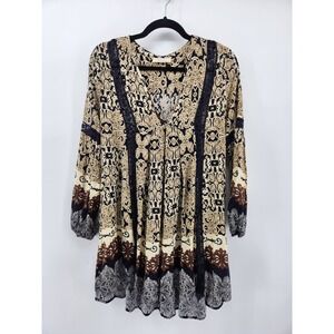 Altard State Paisley Print Dress‎ Long Sleeve Boho Mini Dress Small